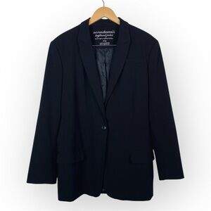 NORMA KAMALI Classic Single Breasted Boyfriend Jacket Black size XL